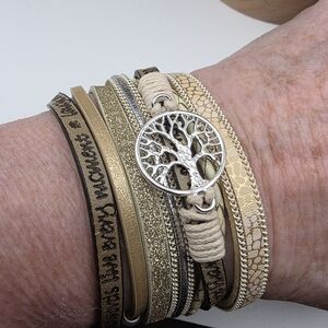 Gold and Silver Glitter Strap Bracelet (1311)